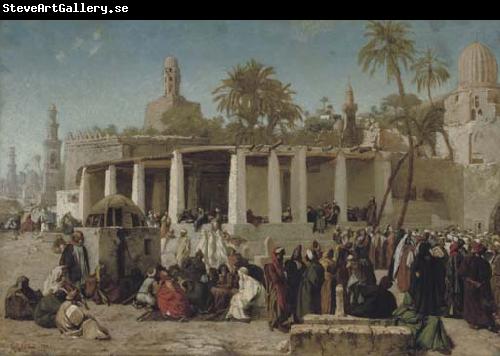 Wilhelm Gentz Crowds Gathering before the Tombs of the Caliphs